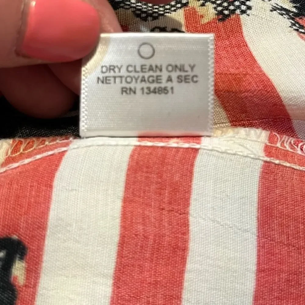WAYF Striped Floral Shift Dress Red White Women’s Size Small